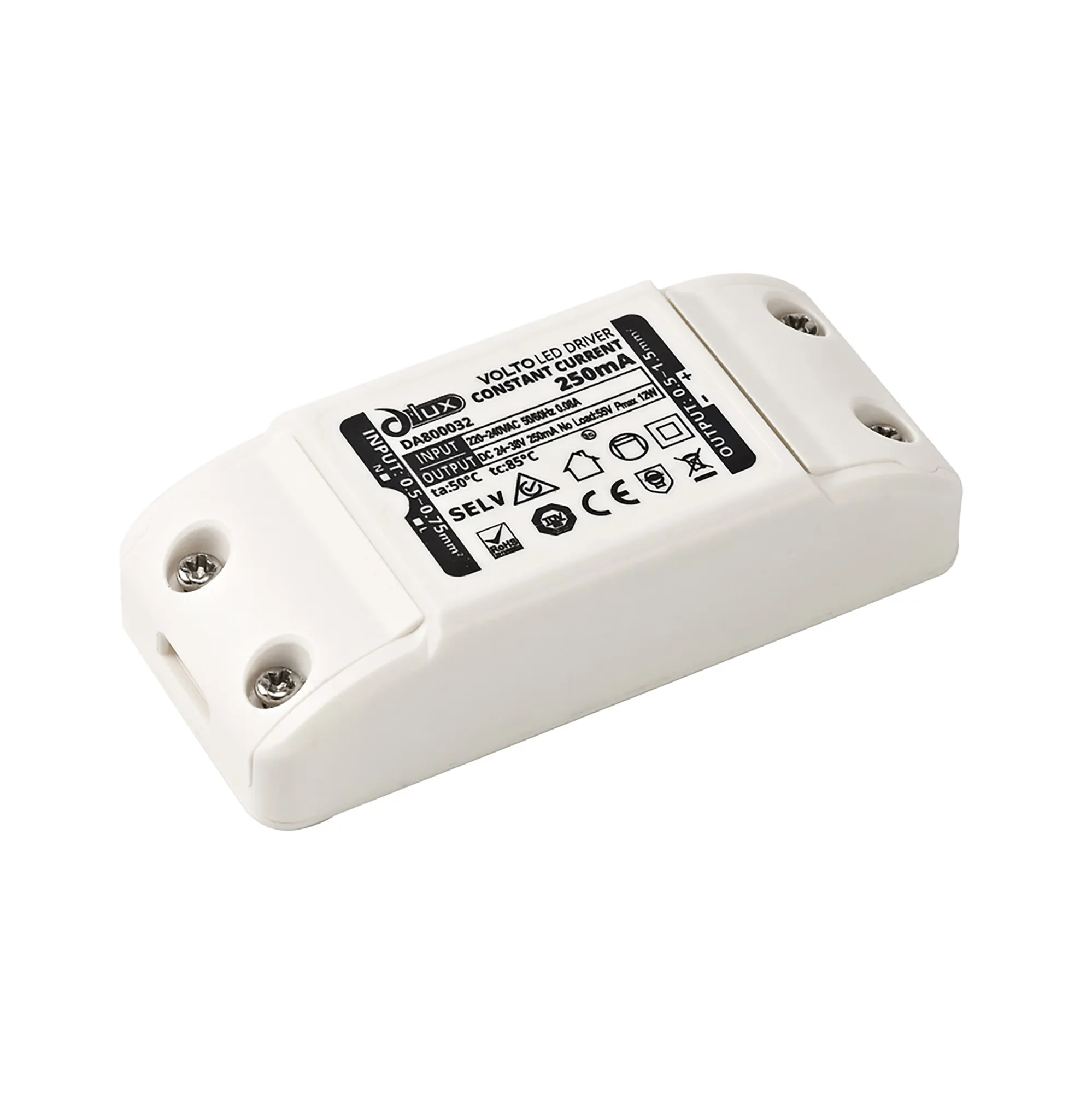 DA800032  Volto, 10W Constant Current 250mA Triac Dimmable LED Driver 24-36V